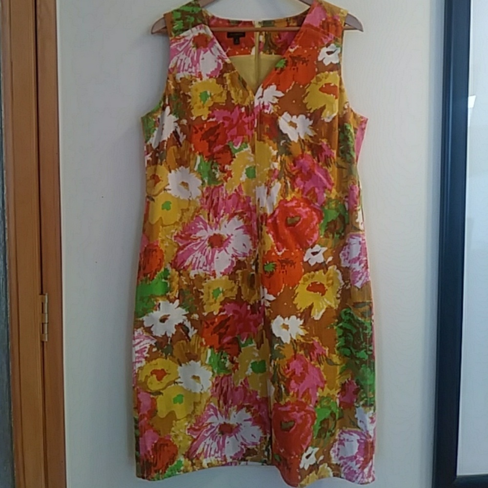 Talbot's Cotton multi-color lined dressnever worn.